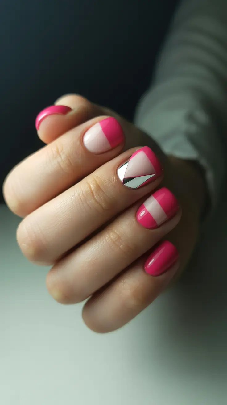 pink christmas nails 2025 Pink Prism Shine