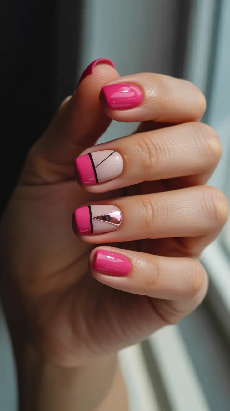 pink christmas nails 2025 Electric Edge Fusion