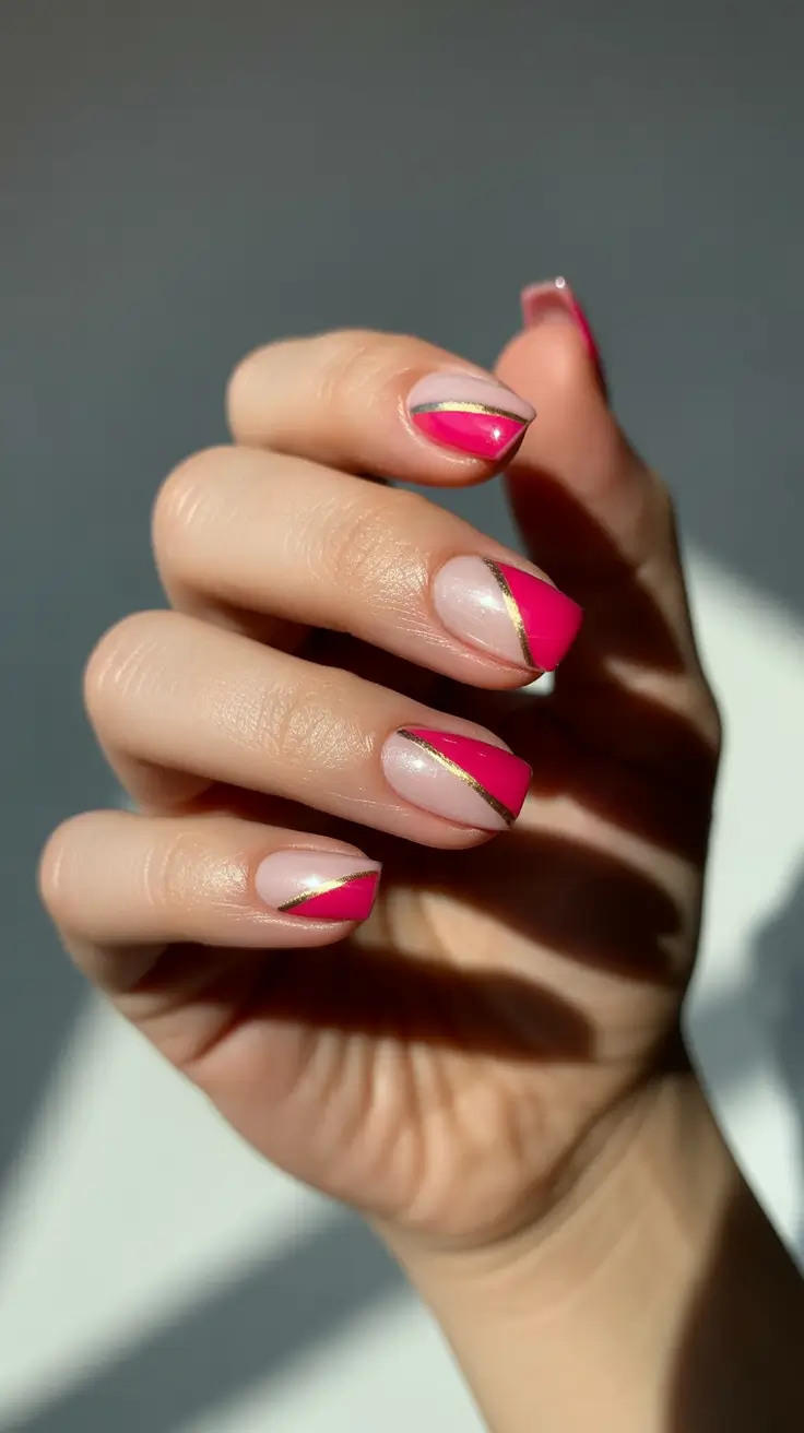 pink christmas nails 2025 Candy Ribbon Shine