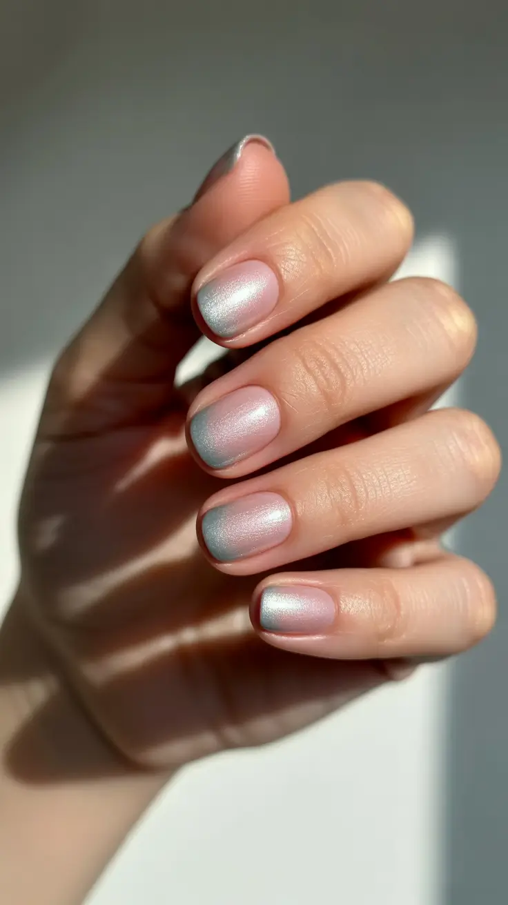 pink winter nails 2025-2026 iridescent frost veil