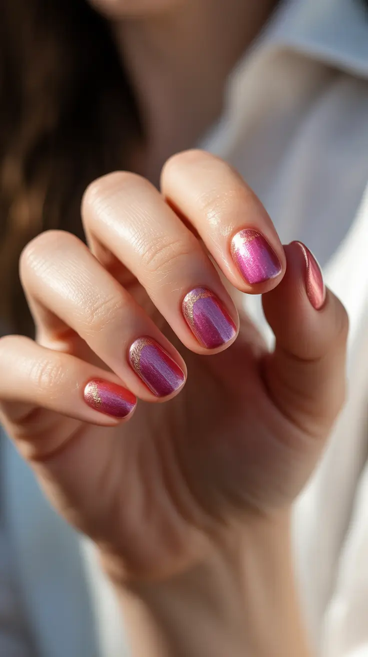 pink winter nails 2025-2026 magenta glow edge
