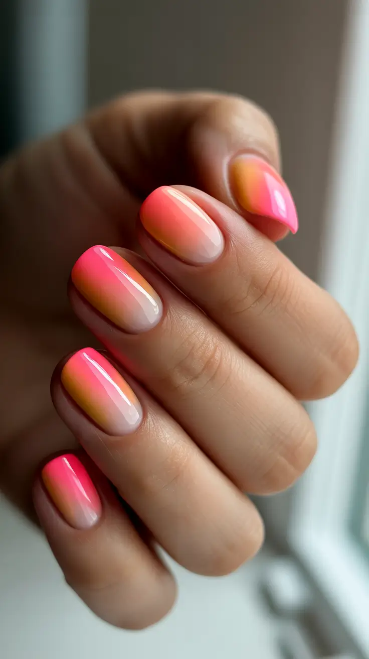 pink winter nails 2025-2026 sunset melt ombre