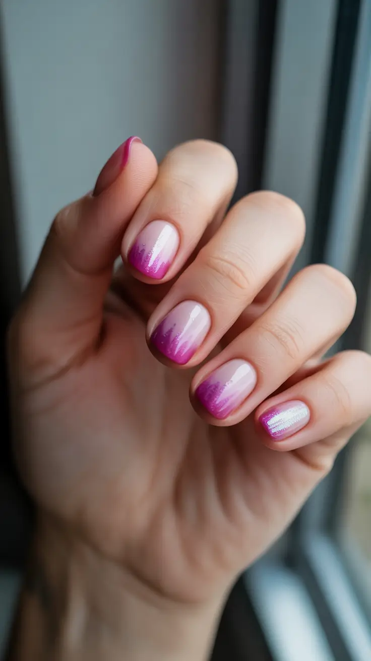 pink winter nails 2025-2026 berry-tipped fade