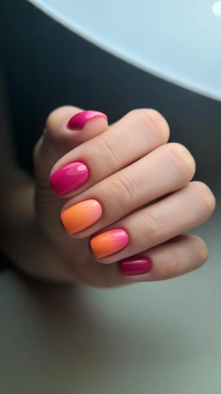 pink winter nails 2025-2026 warm ember gradient