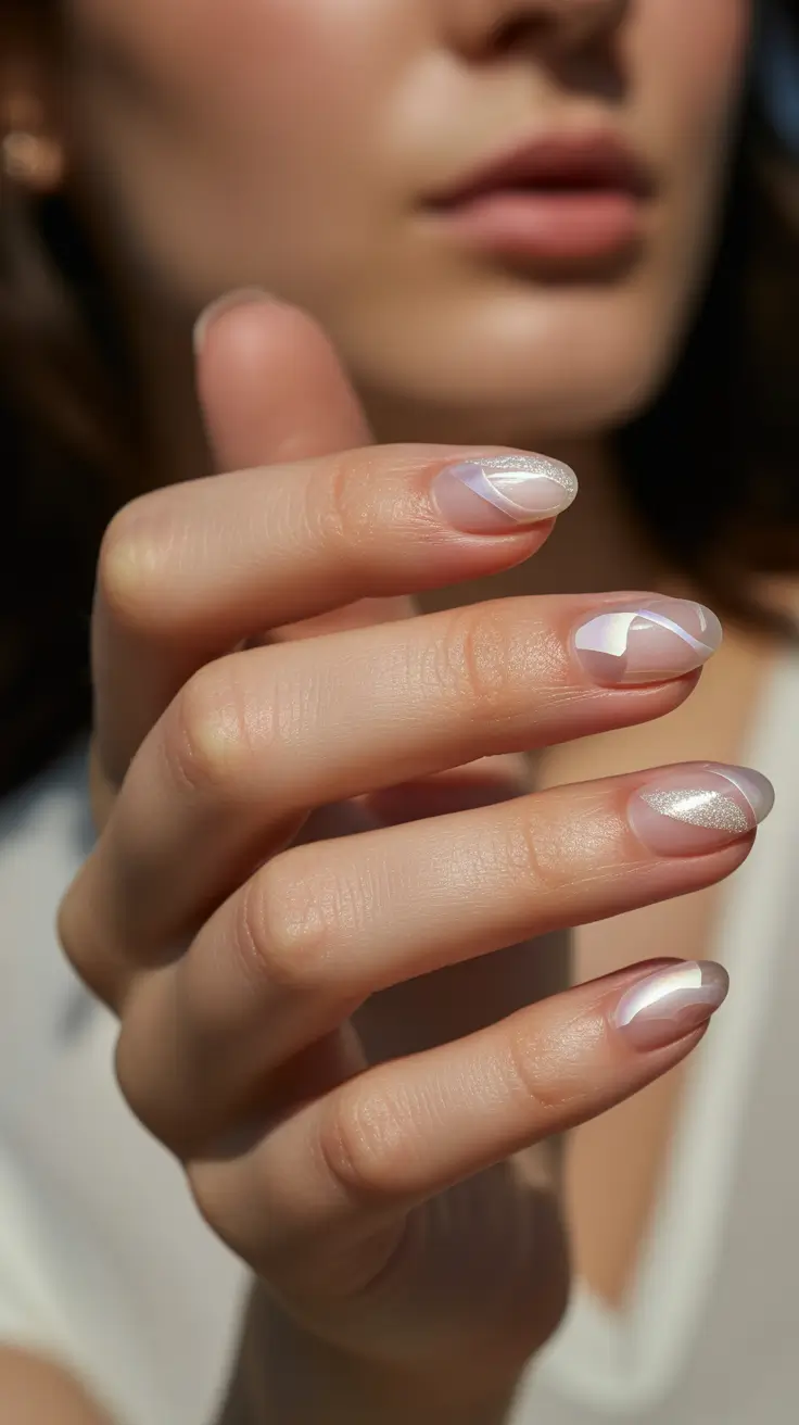 pink winter nails 2025-2026 winter light shimmer