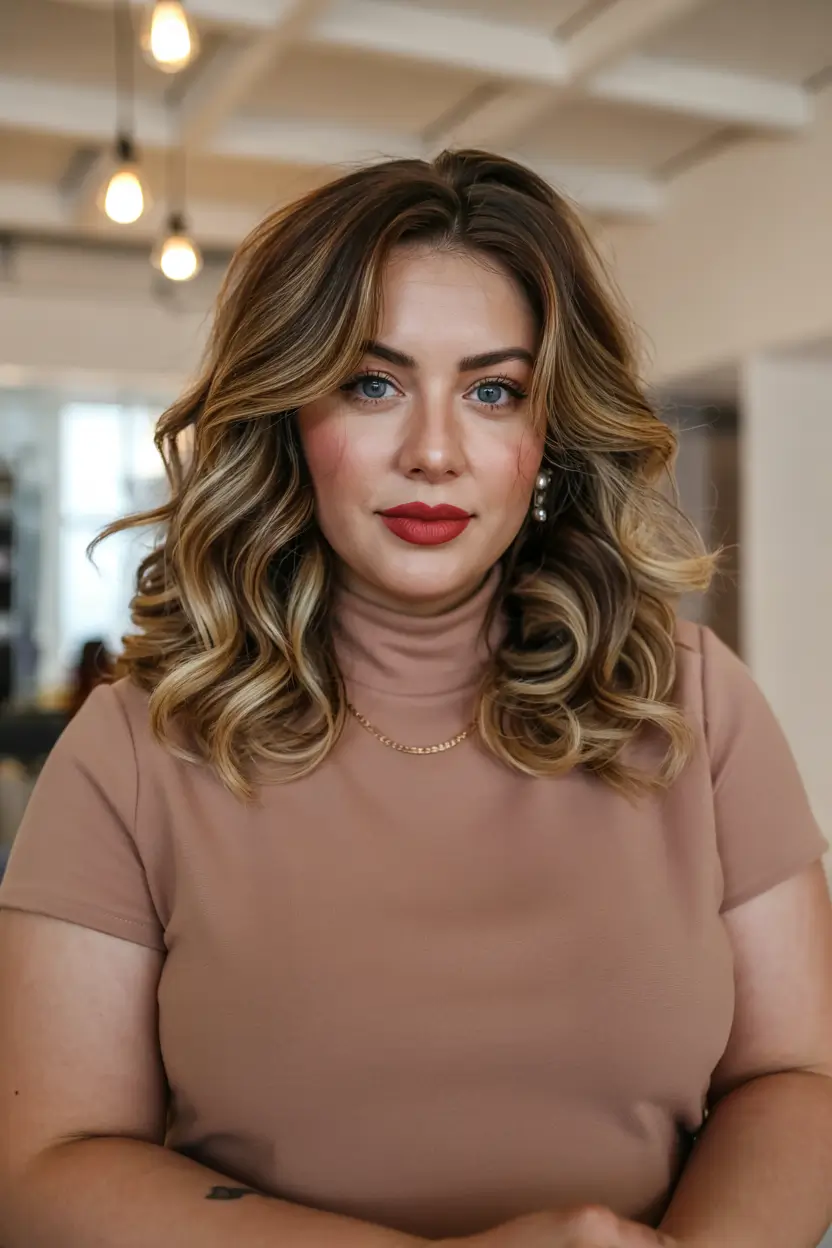 Winter Haircuts for Plus Size Women Retro inspired layers with bounce