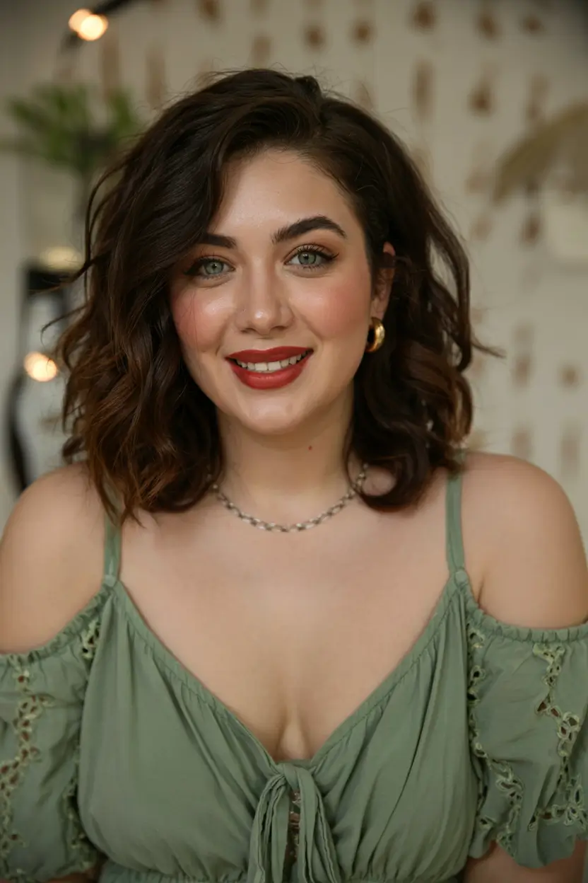Winter Haircuts for Plus Size Women Soft Waves with Romantic Volume