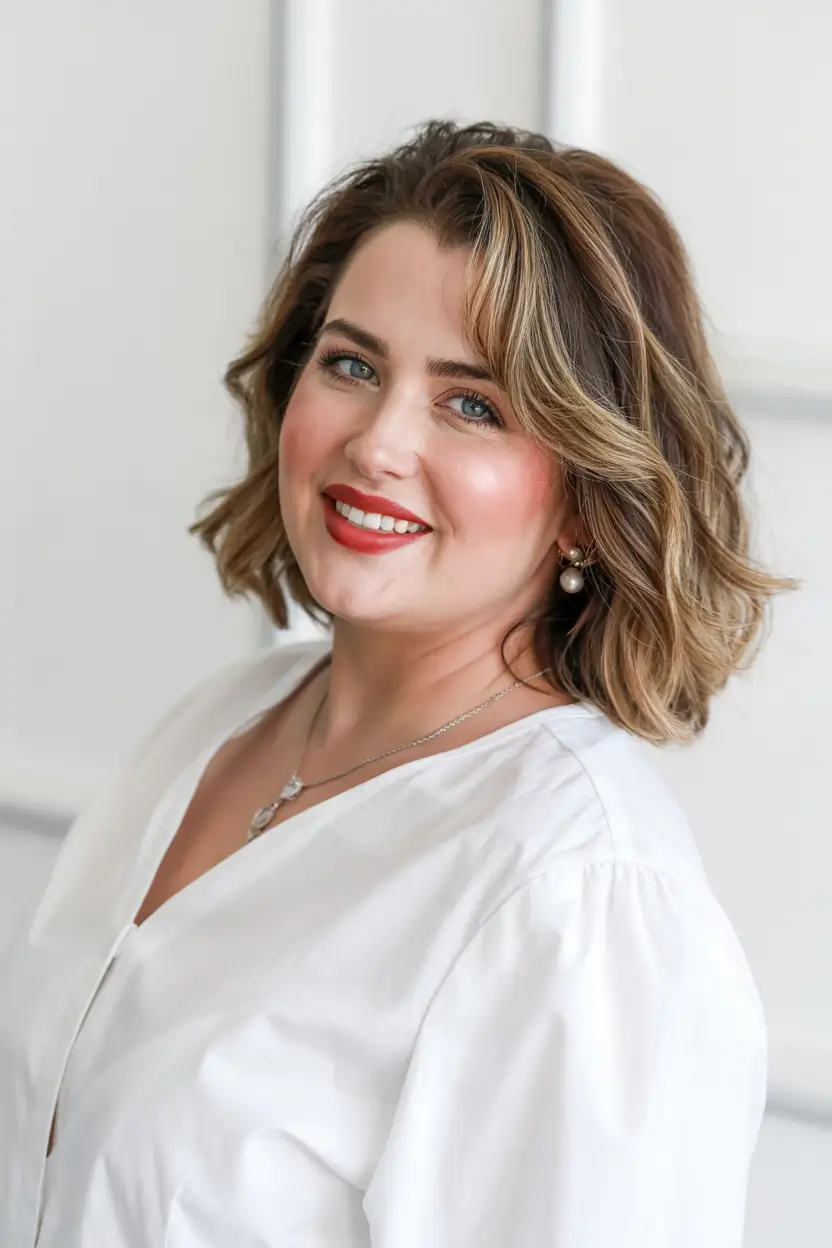 Winter Haircuts for Plus Size Women Light and Fresh Winter Glow