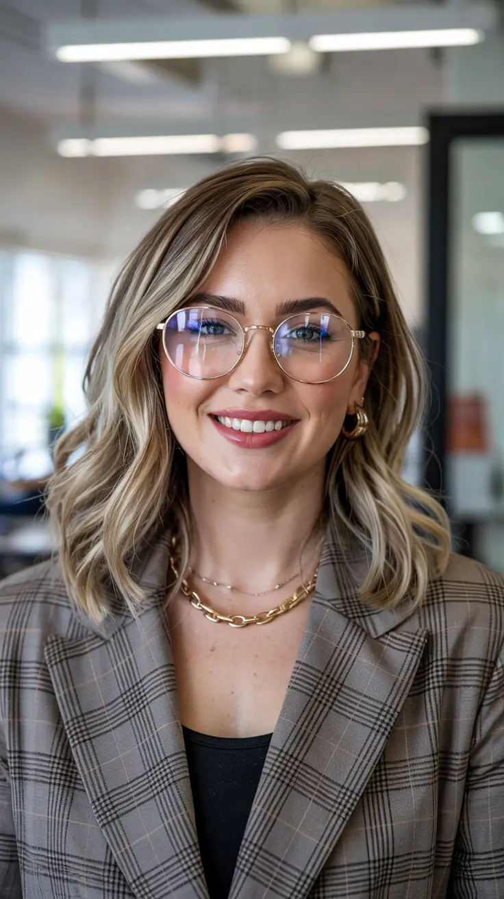Winter Haircuts for Plus Size Women Polished waves with tailored layers