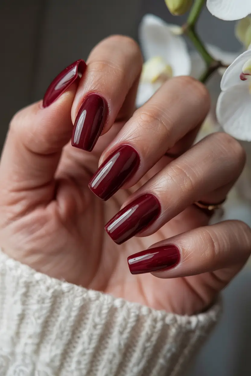 red winter nails 2025 elegant burgundy perfection