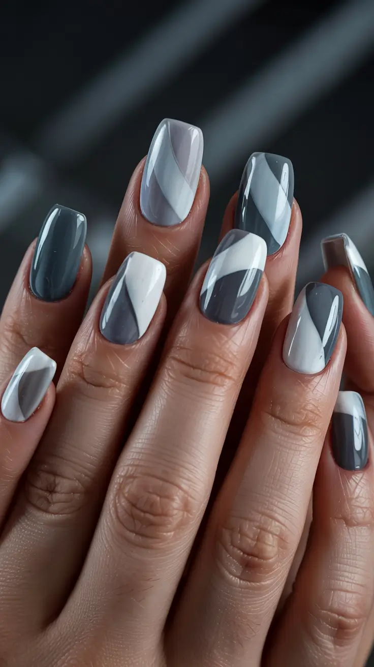 short winter gel nails design and color ideas modern neutrals geometric