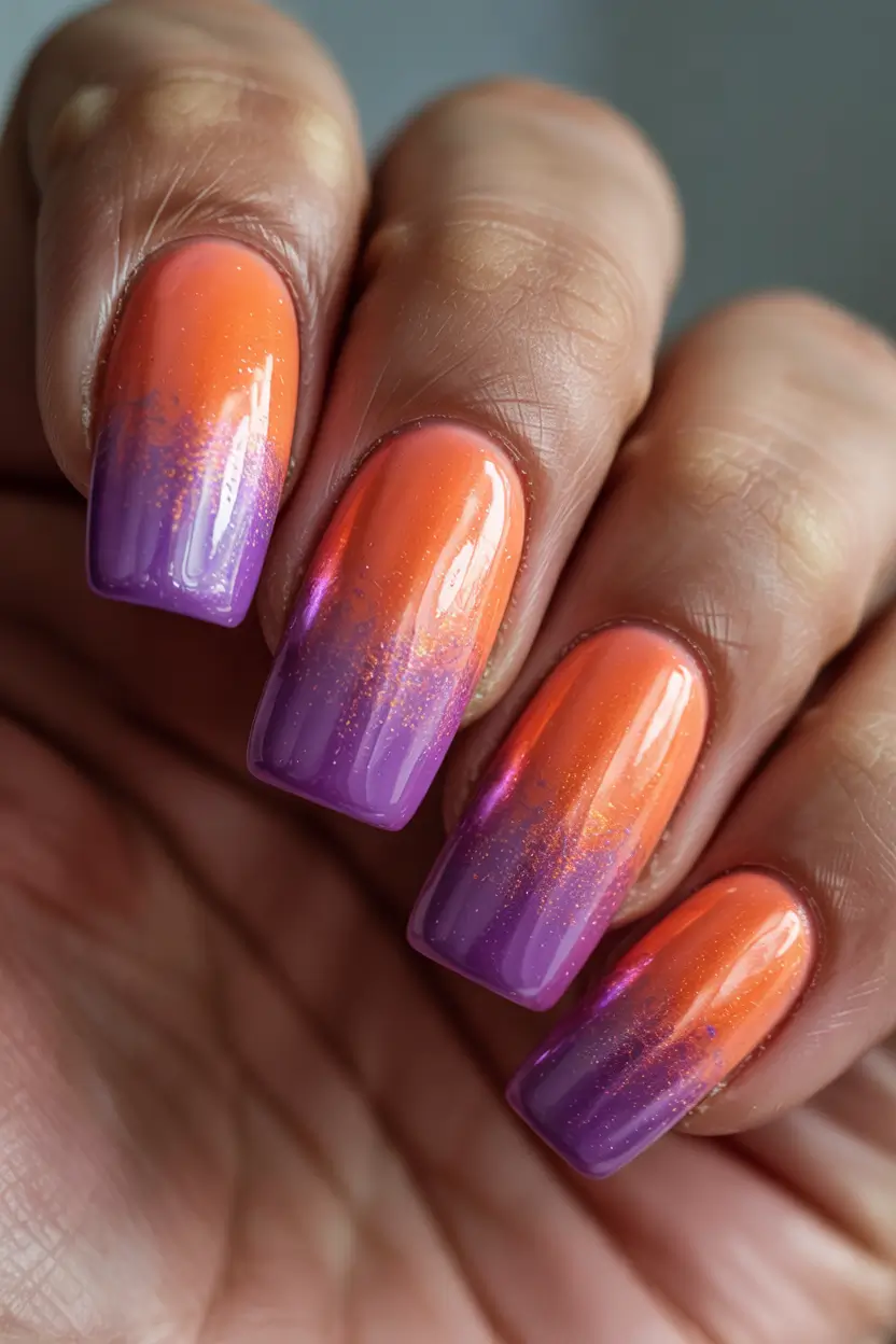 short winter gel nails design and color ideas fiery gradient twist