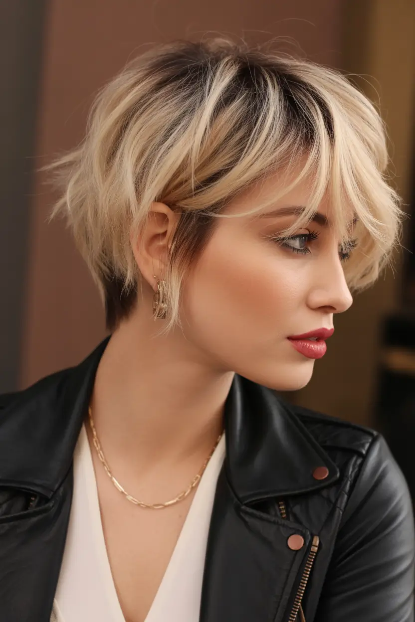 short winter haircuts 2025 - 2026 choppy blonde pixie-bob