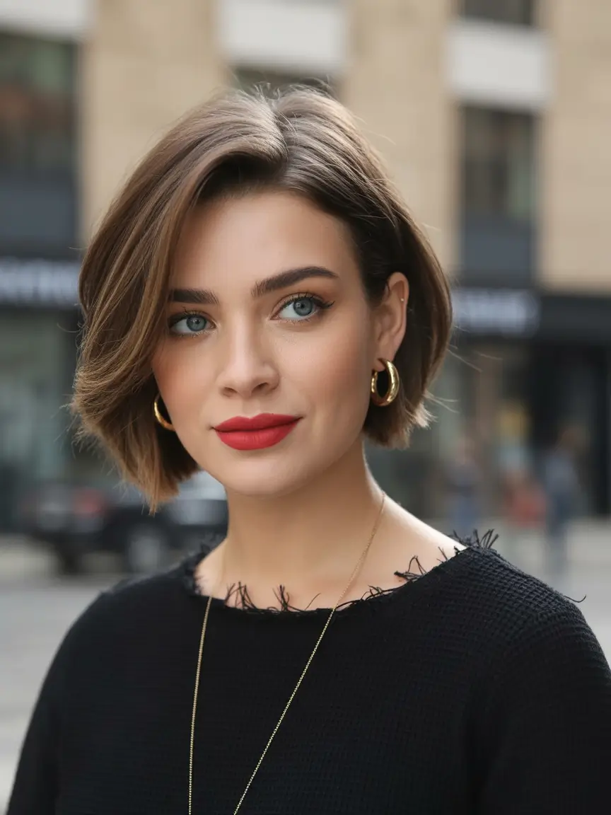 short winter haircuts 2025 - 2026 pixie cut wispy fringe light brown