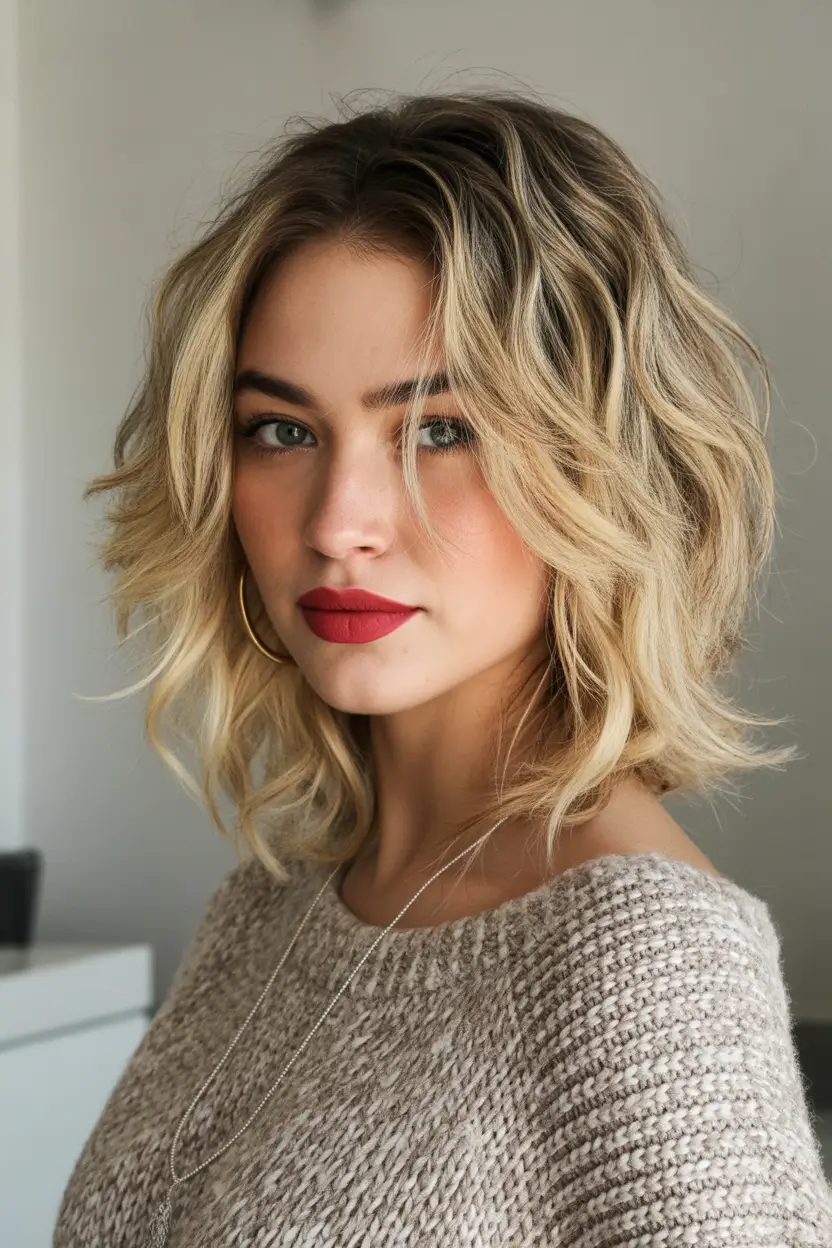 short winter haircuts 2025 - 2026 textured blonde bob