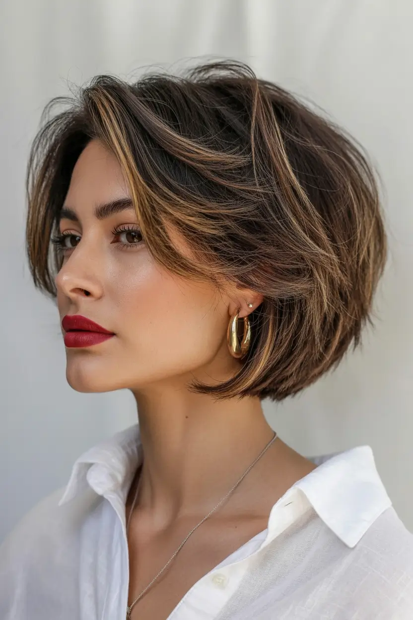 short winter haircuts 2025 - 2026 voluminous layered bob