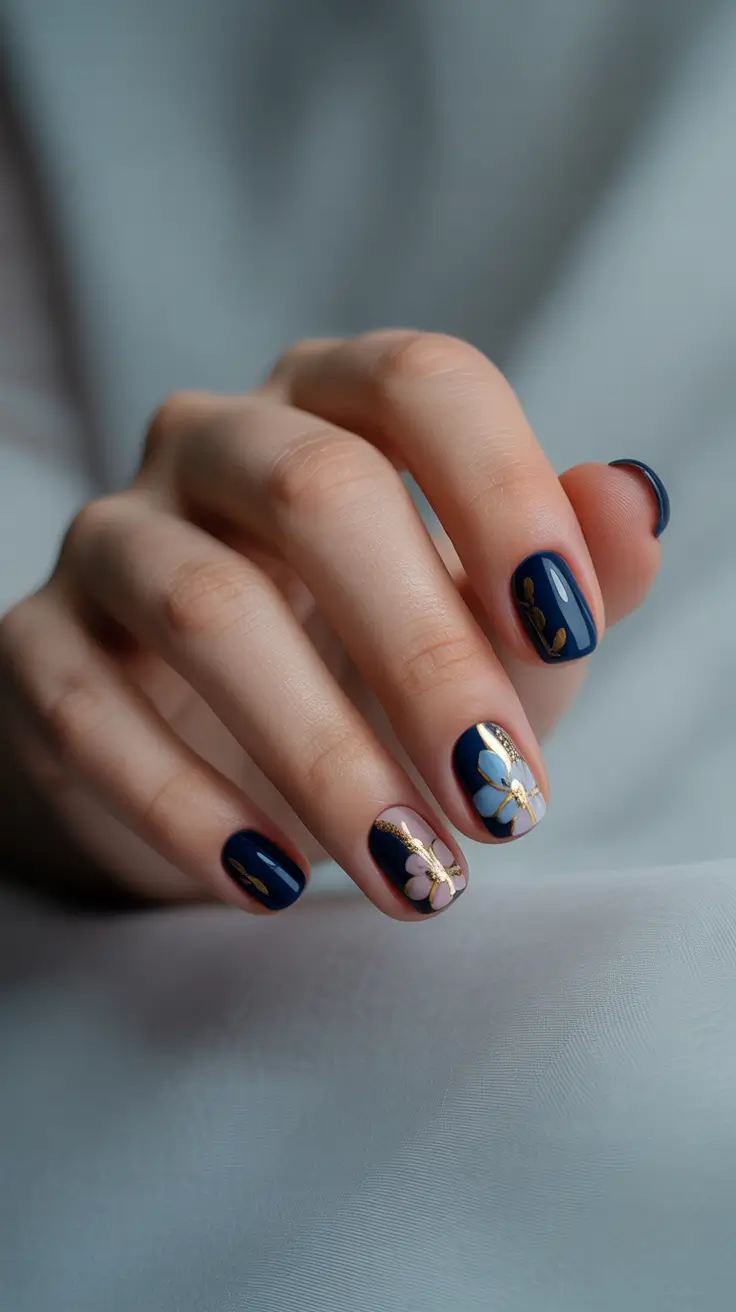 short winter nails 2025-2026 Dark Bloom Dream