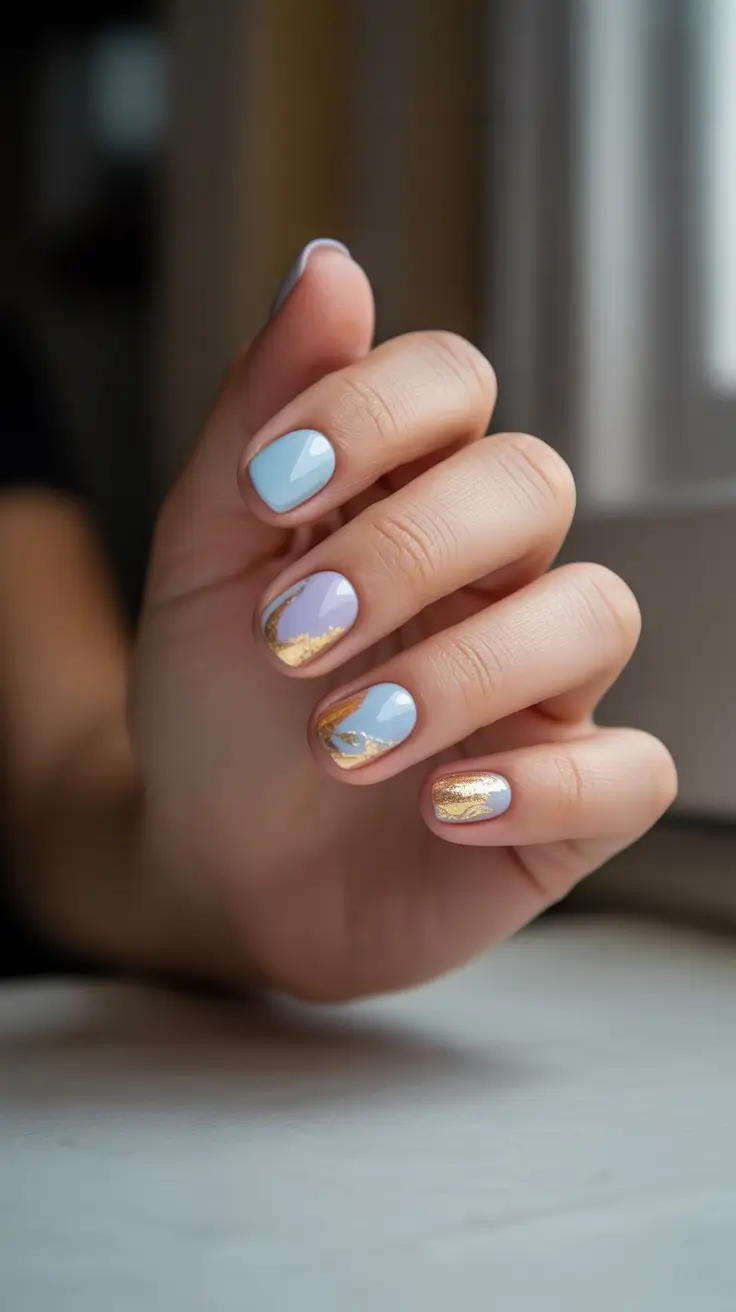 short winter nails 2025-2026 Frosted Pastel Mix