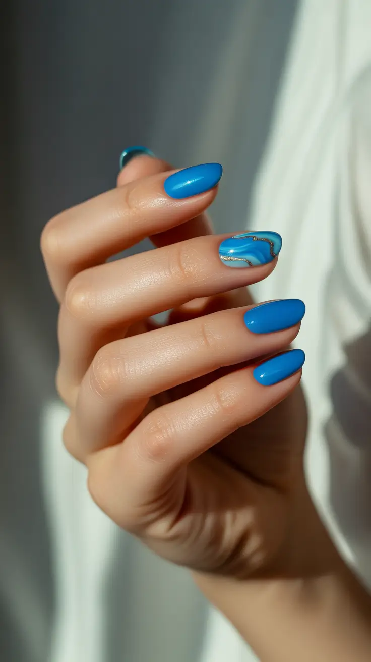 short winter nails 2025-2026 Arctic Blue Pop