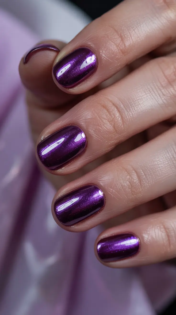 best winter nail colors 2025-2026 electric plum shine