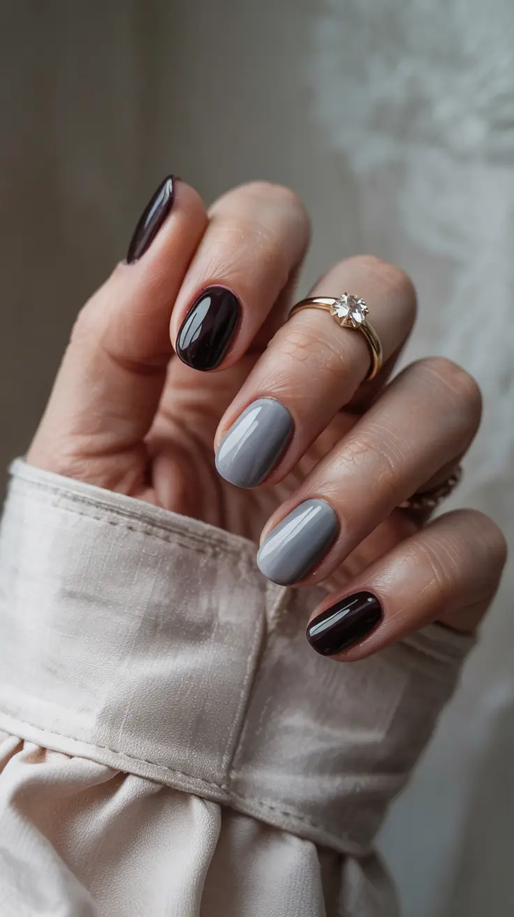 best winter nail colors 2025-2026 chic contrast duo