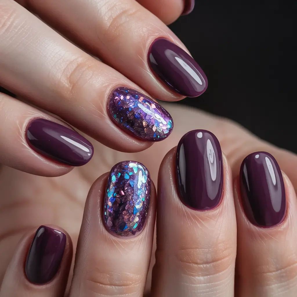 dark-winter-nail-colors-plum-sparkle-mix