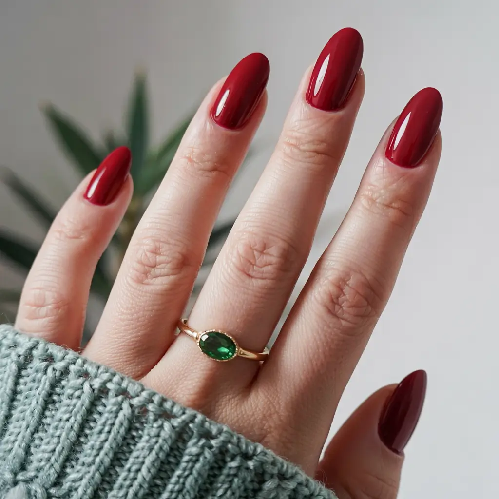 dark nail colors winter burgundy Classic Glossy Burgundy Elegance