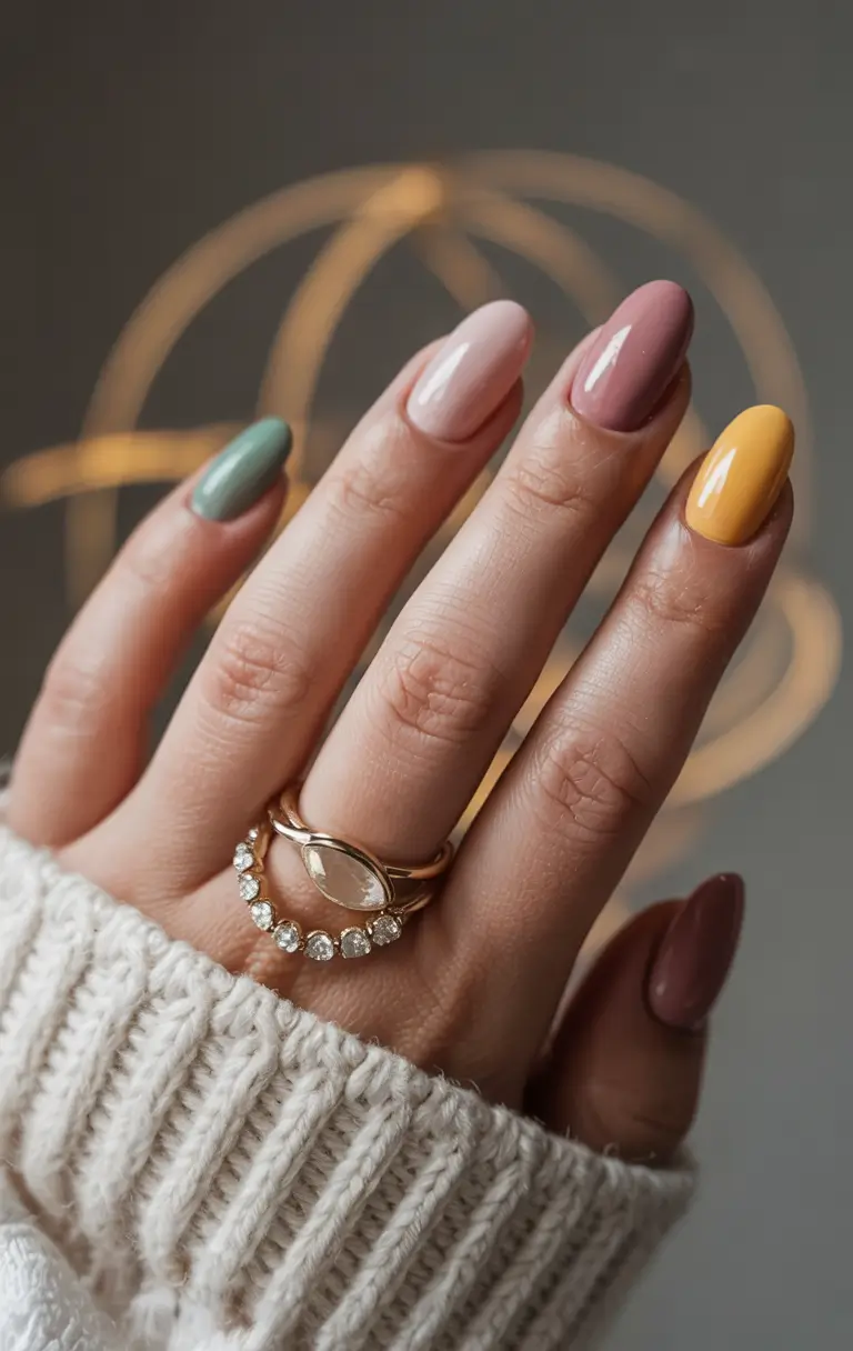 trendy winter dip nails 2025-2026 unexpected color harmony