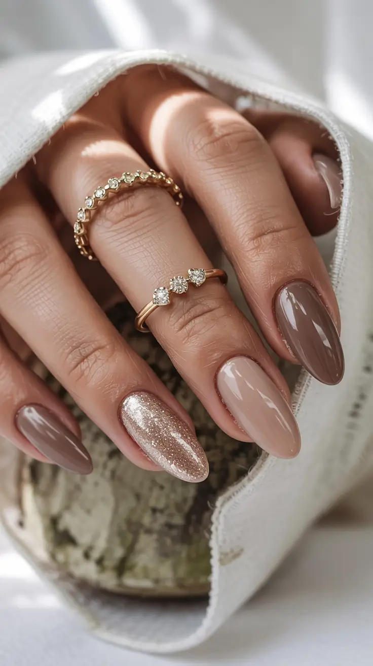 trendy winter dip nails 2025-2026 elegant taupe blend