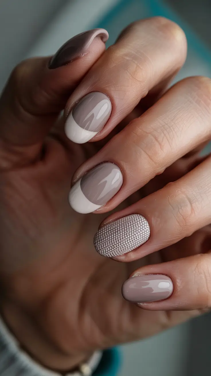 winter nails modern french with a twist