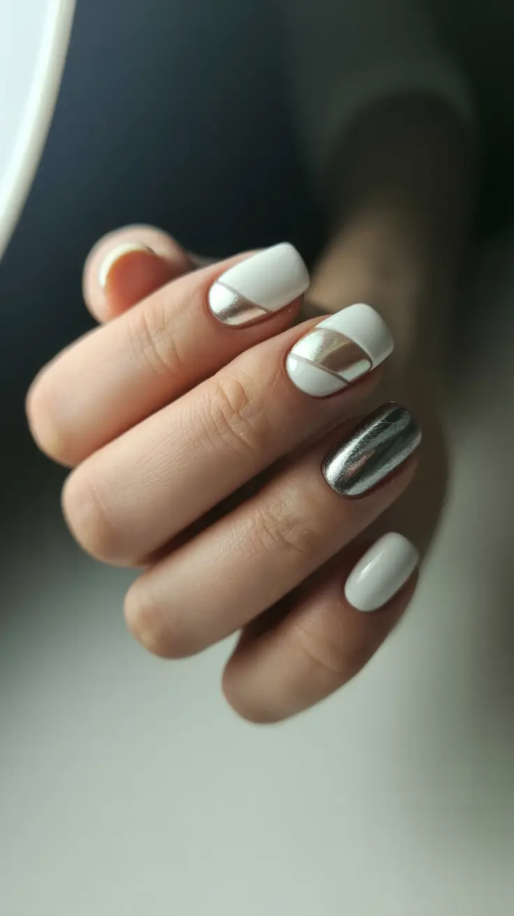 white christmas nails 2025 silver horizon