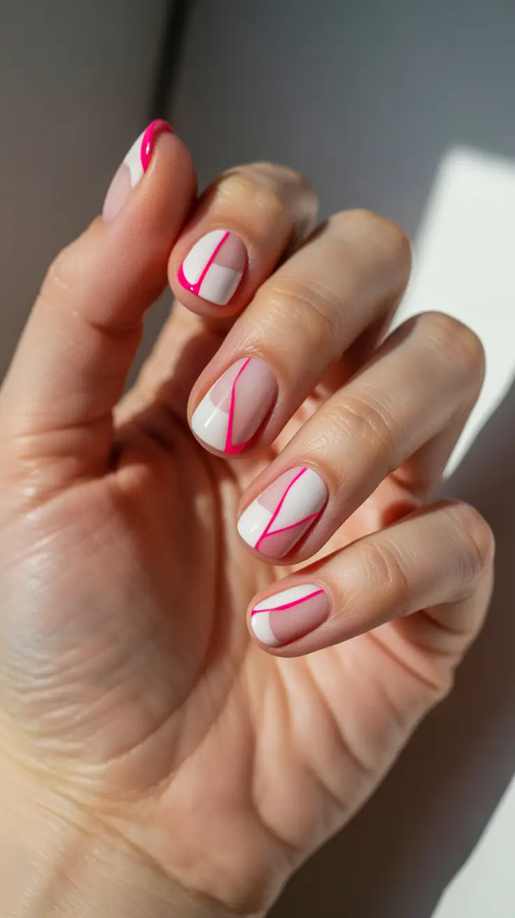 white christmas nails 2025 neon frost lines