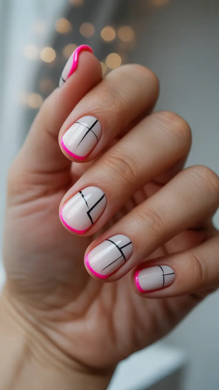 white christmas nails 2025 holiday grid pop