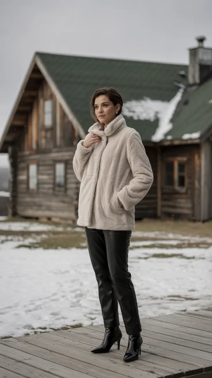 winter going out outfit ideas Cozy Minimalism in Neutrals