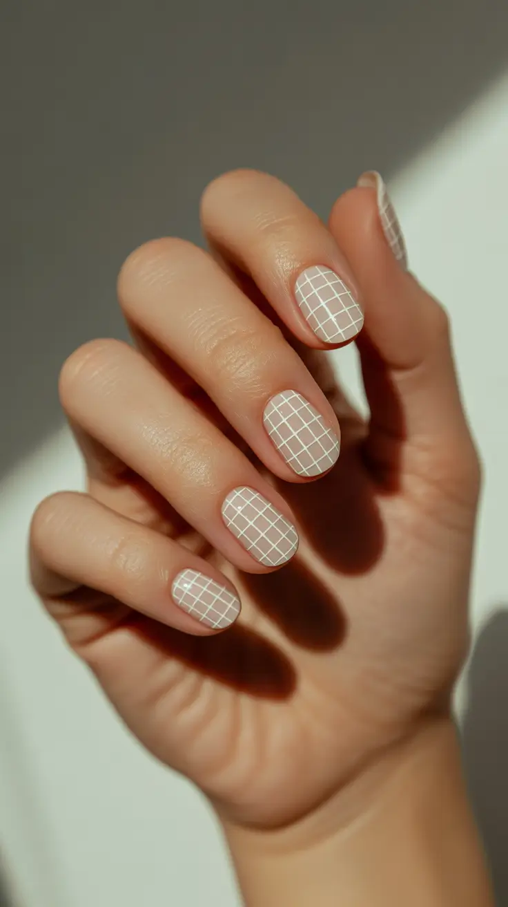 winter almond nails 2025-2026 Snow Grid Chic