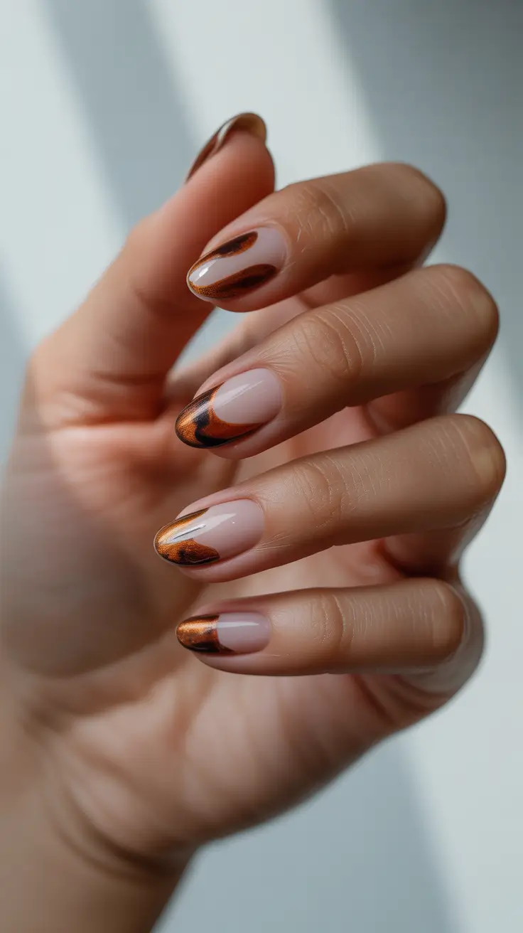 winter almond nails 2025-2026 Copper Edge Drama