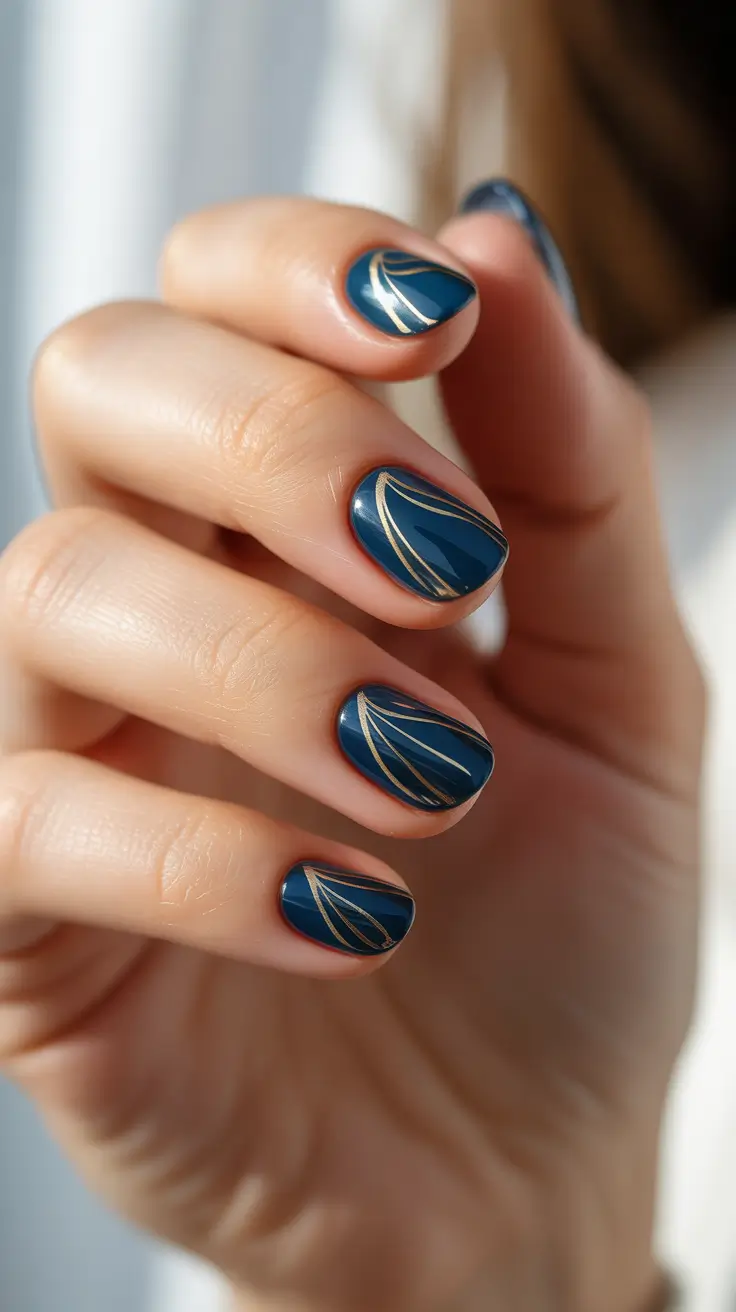 winter almond nails 2025-2026 Midnight Velvet Lines