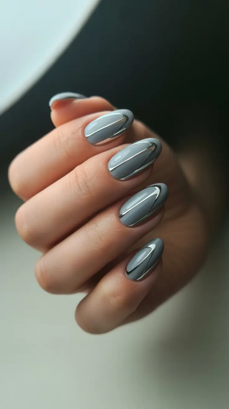 winter almond nails 2025-2026 Steel Mirage