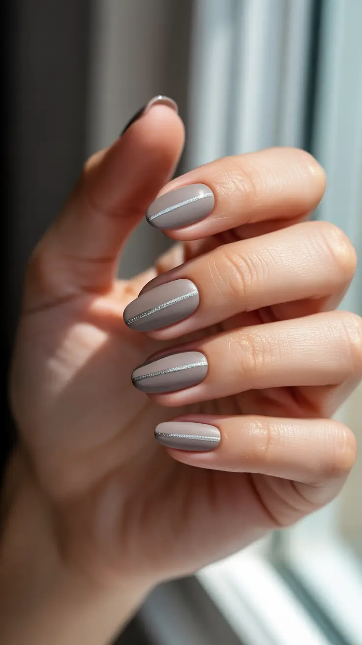 winter almond nails 2025-2026 Frosted Taupe Elegance