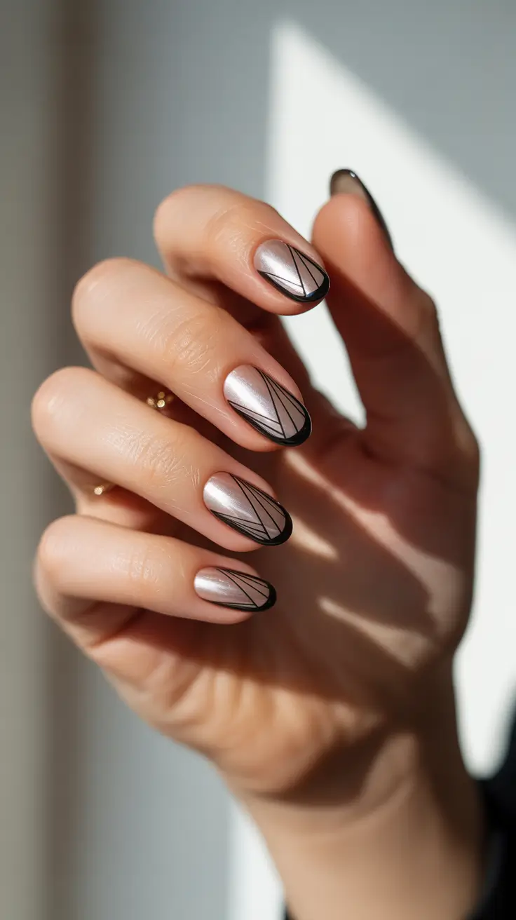 winter almond nails 2025-2026 Midnight Edge Geometry