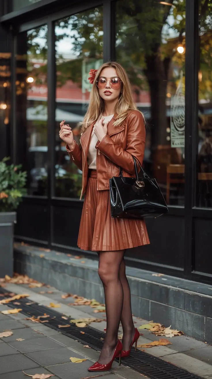 winter birthday outfit Warm Cognac Tones with Retro Charm