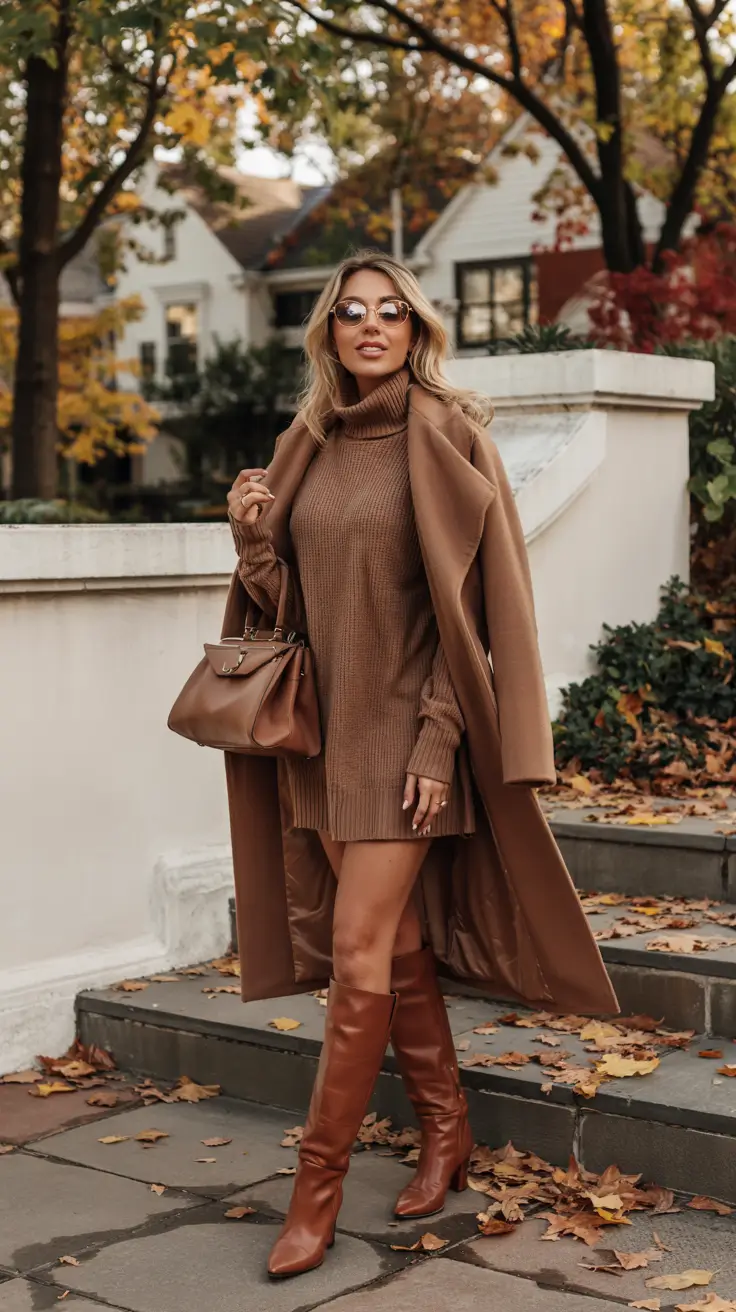 winter birthday outfit Monochrome Cocoa Elegance