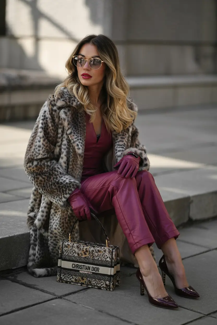 winter birthday outfit Monochrome Power Look with Luxe Textures
