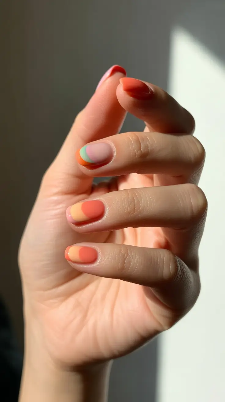 winter color nails 2025-2026 retro citrus mix