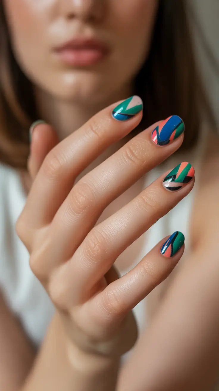 winter color nails 2025-2026 modern mosaic