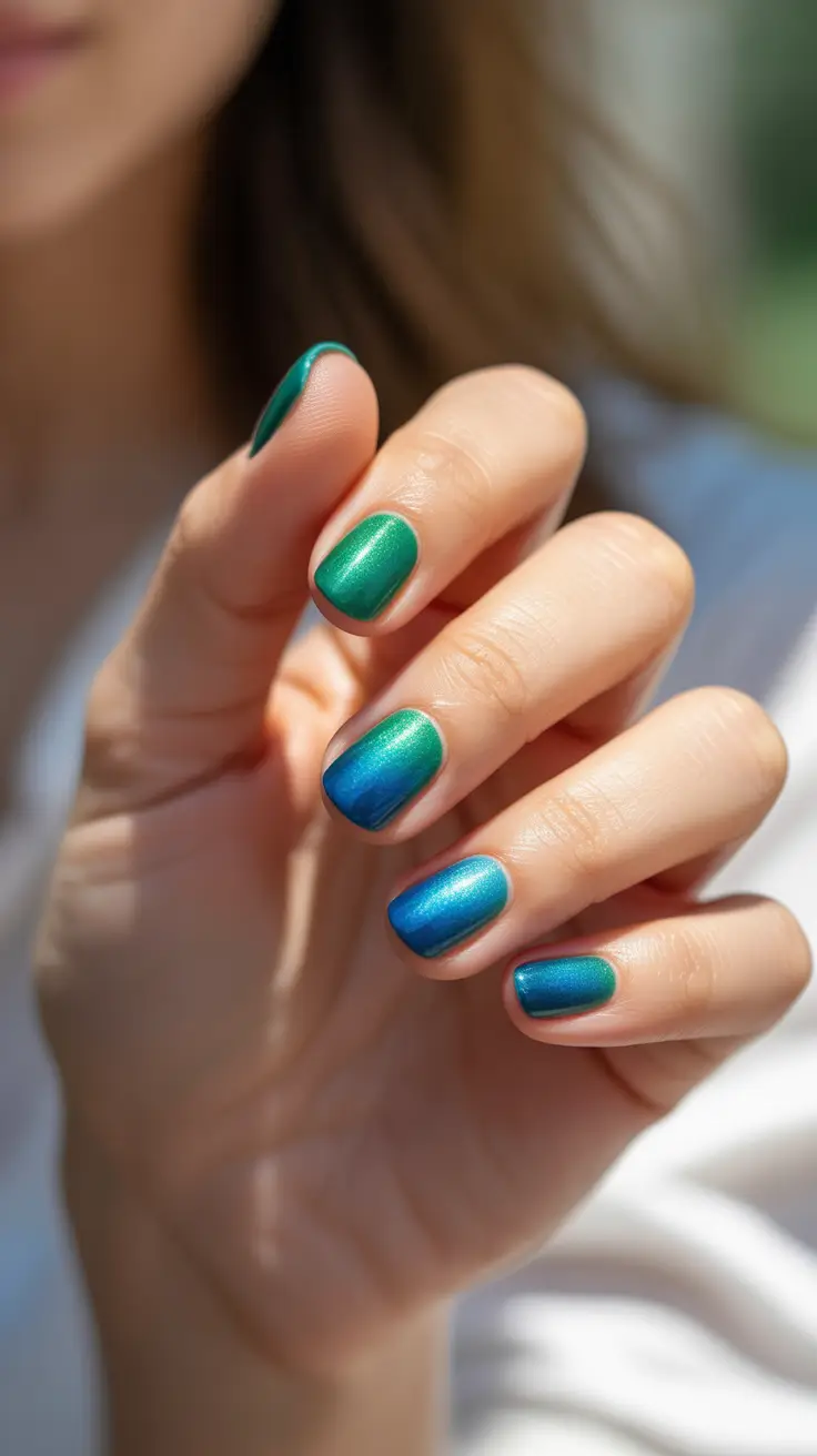 winter color nails 2025-2026 emerald ice glow