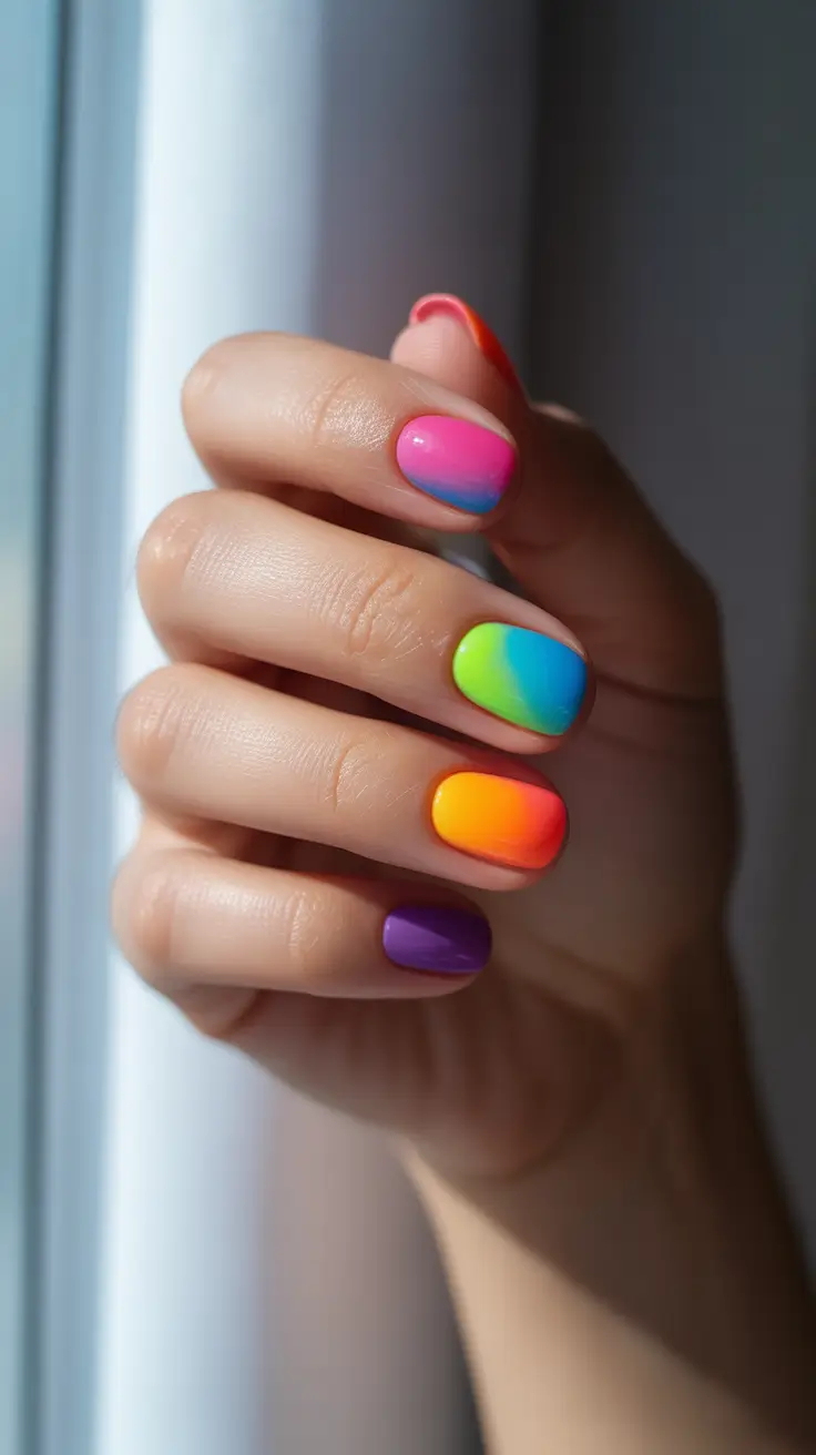 winter color nails 2025-2026 neon dreams