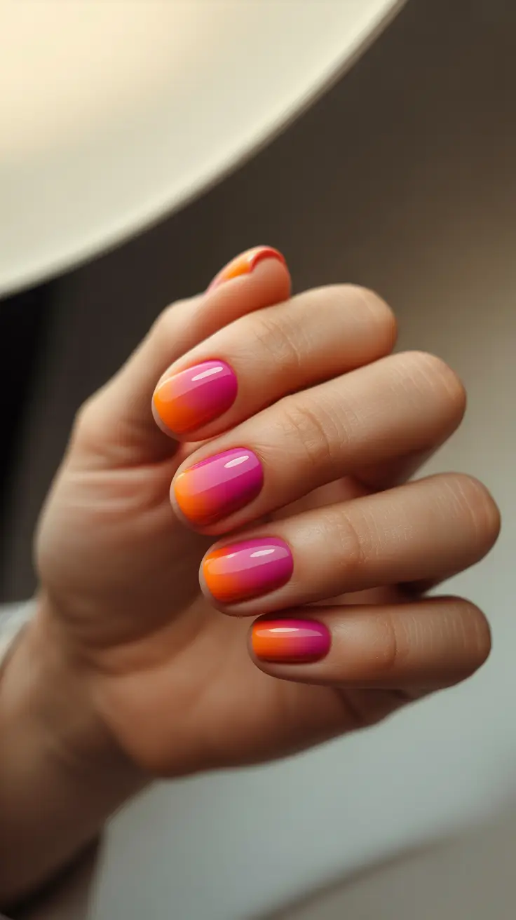 winter color nails 2025-2026 sunset ember tips