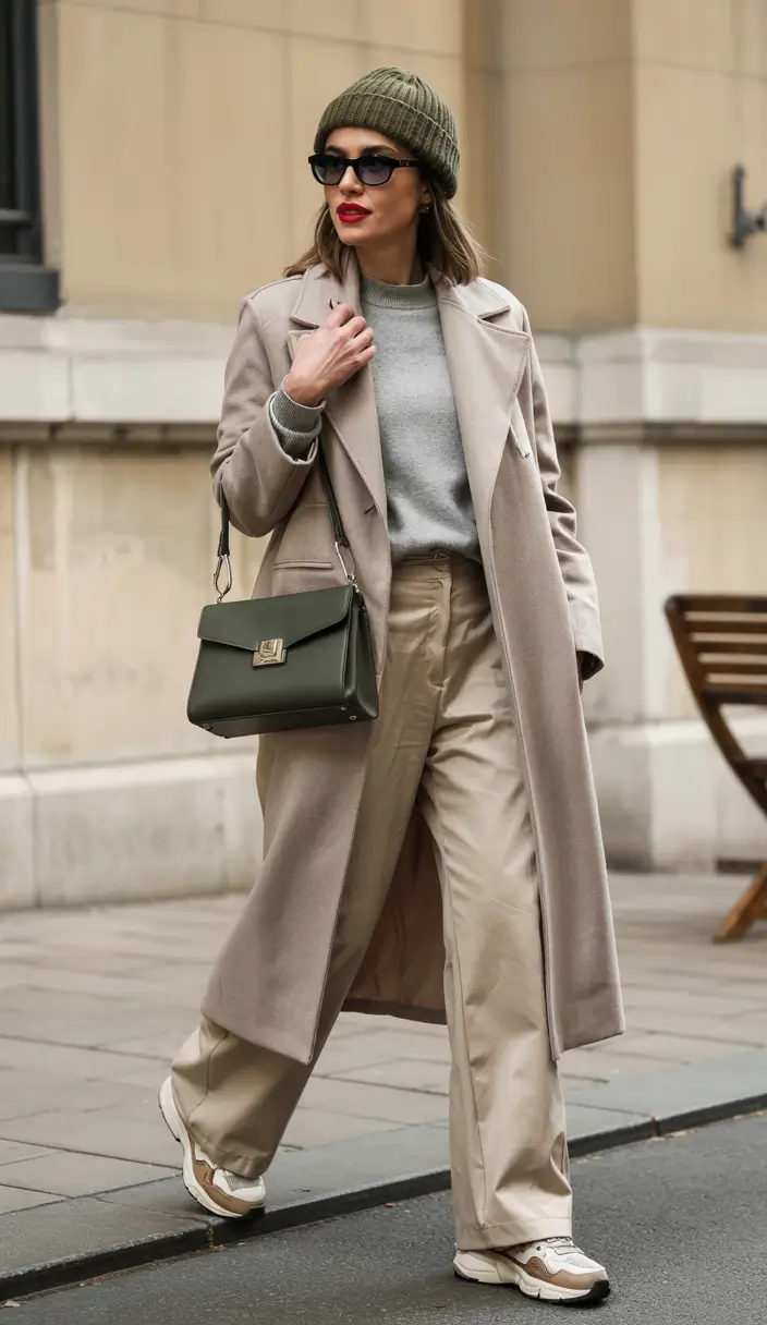 winter fits Neutral Layers with a Touch of Street Elegance