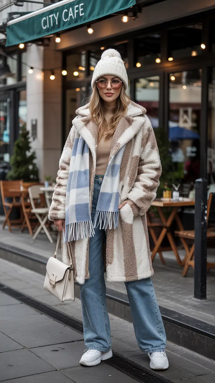 winter fits Cozy Plaid and Sherpa Layers
